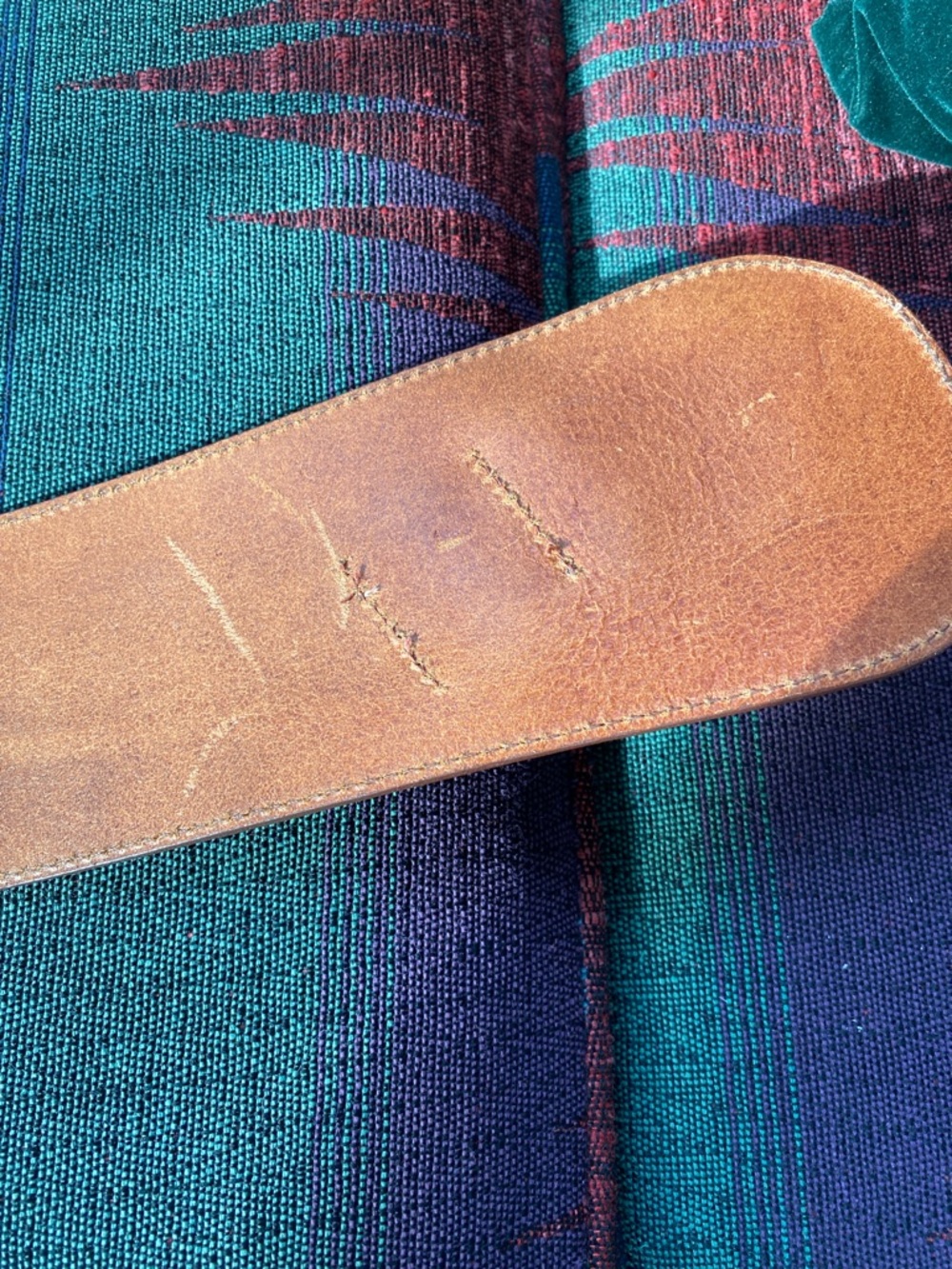 Italian Leather Belt with Brass Buckle - Picture 7 of 8